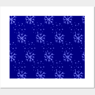 Blue snowflakes. Christmas winter Posters and Art